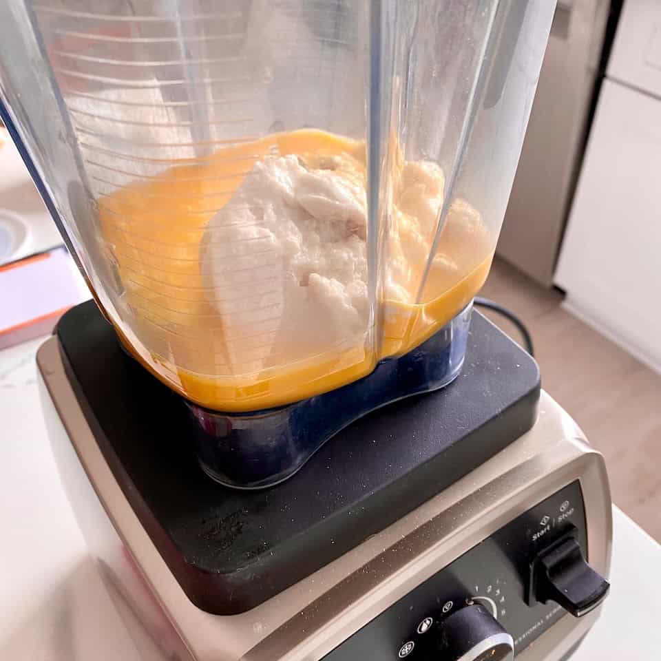 Ingredients in a blender.