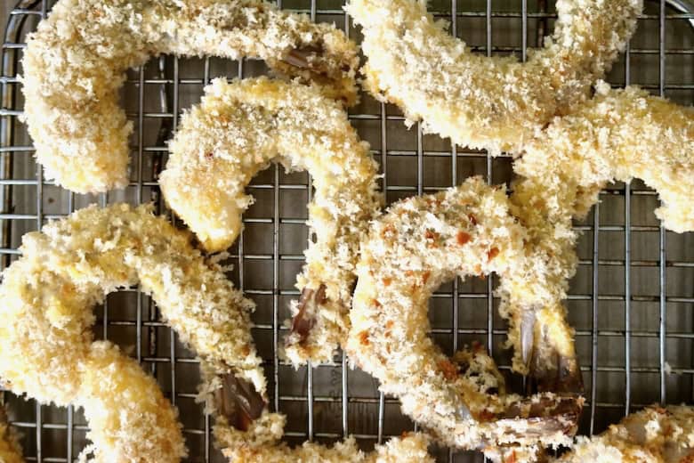 Breaded shrimp.