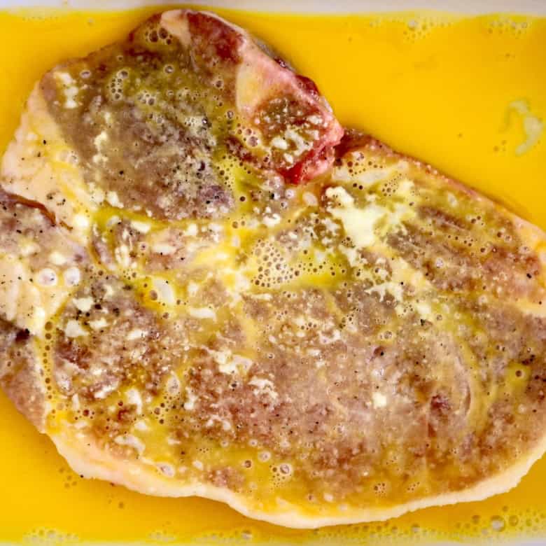 Pork chop egg wash.
