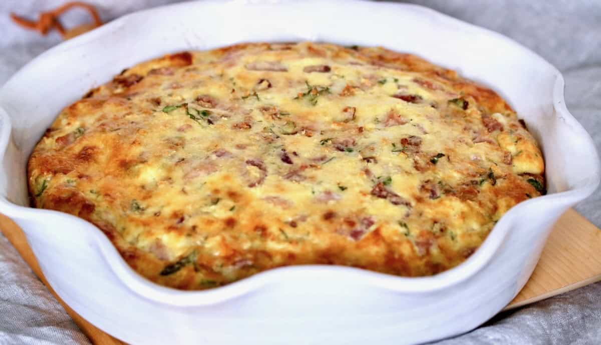 Ham and cheese quiche.