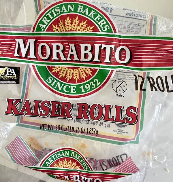 Morabito kaiser rolls packaging.