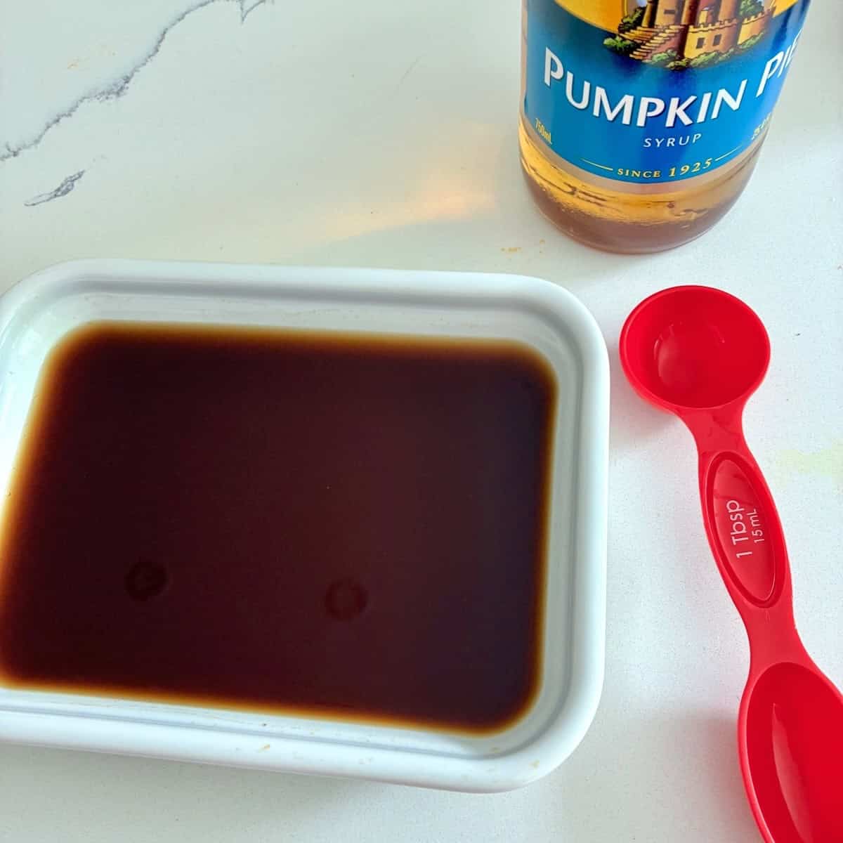 Espresso mixed with pumpkin pie syrup.