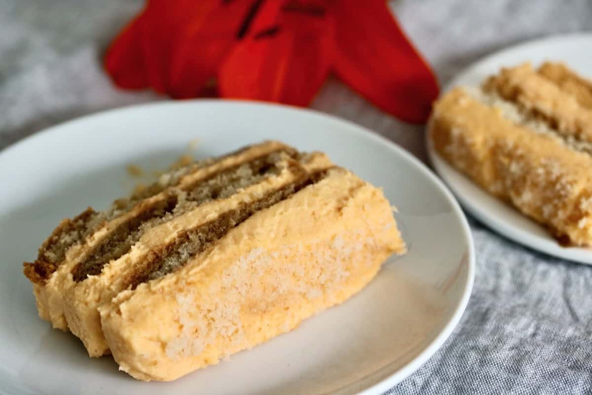 Serving pumpkin spice tiramisu.