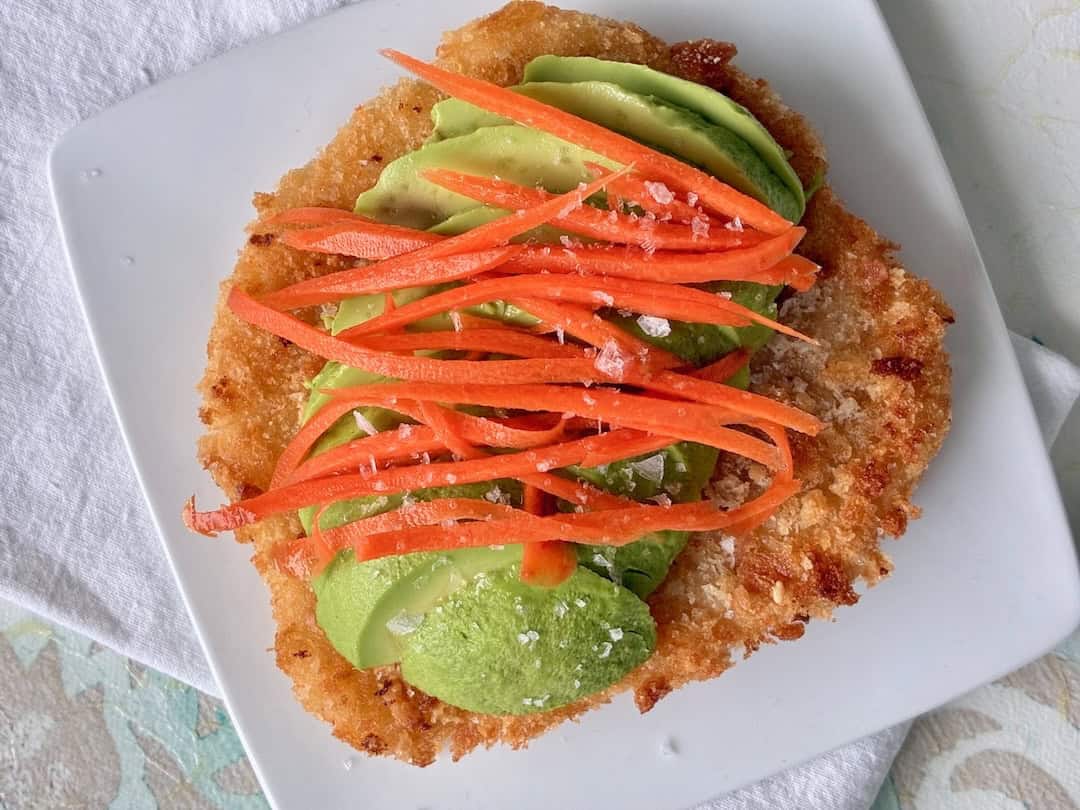 Avocado toast on fry bread.