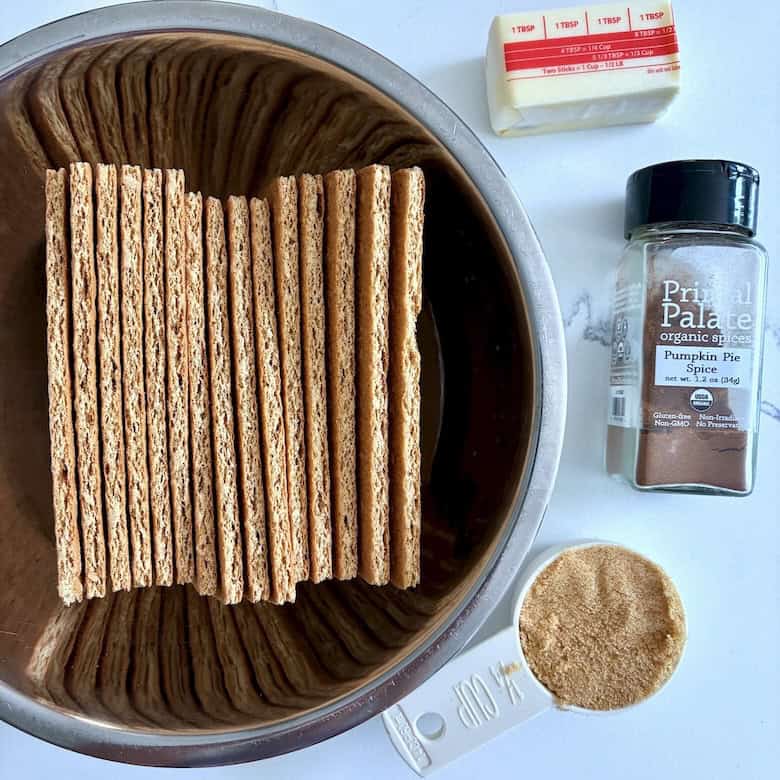 Graham cracker crust ingredients.
